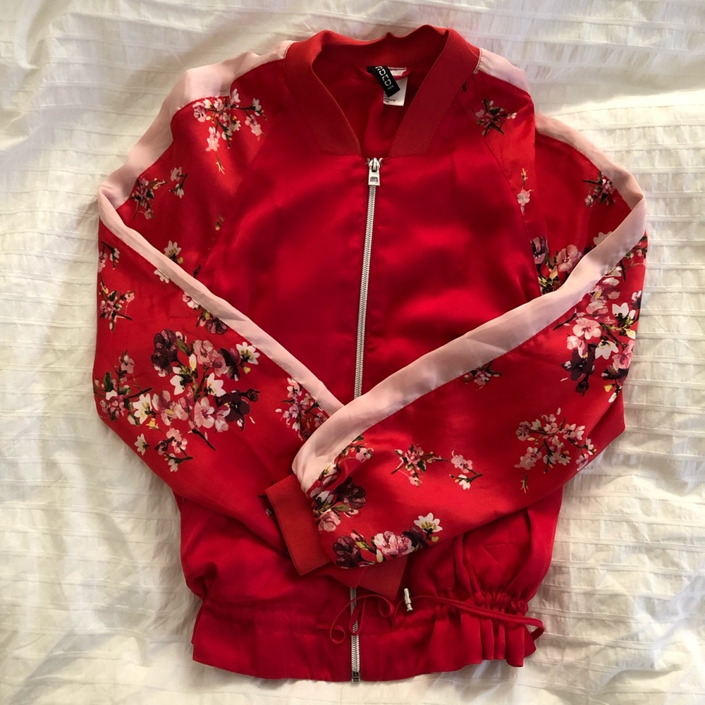 H&M Cherry Blossom Bomber Jacket